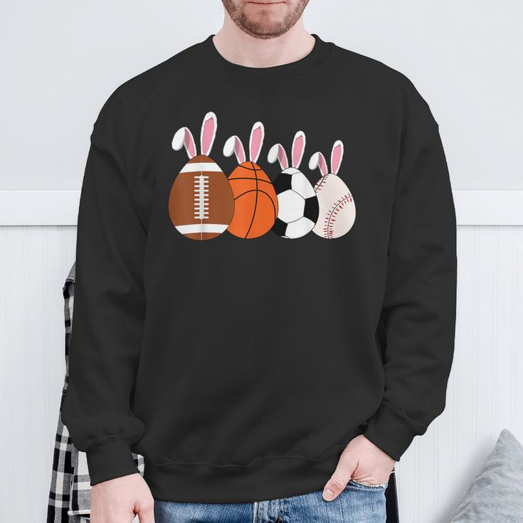 Soccer Basketball Baseball Football Sports Easter Rabbits Sweatshirt Gifts for Old Men