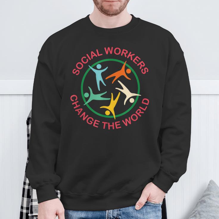 Social Workers Change The World Sweatshirt Gifts for Old Men