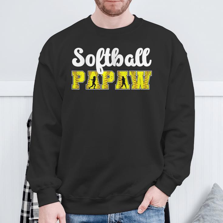 Softball Papaw Of A Softball Player Papaw Sweatshirt Gifts for Old Men