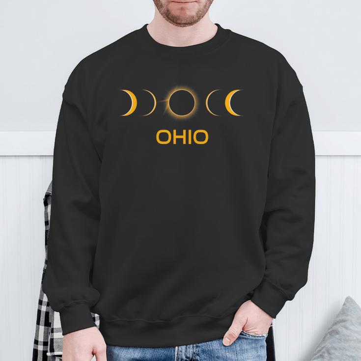 Solar Eclipse 2024 Astronomy Science Moon Space Ohio Sweatshirt Gifts for Old Men