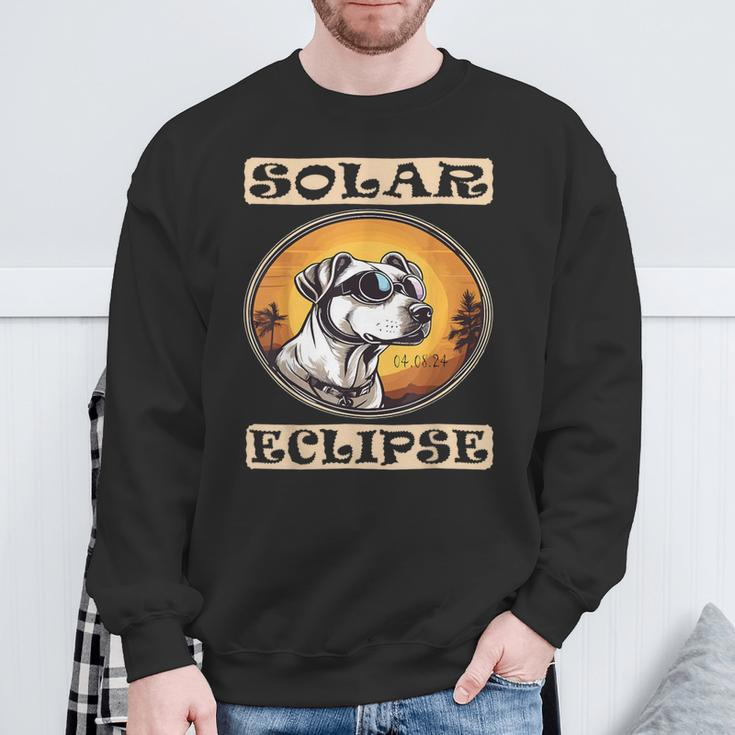 Solar Eclipse 2024 Dog Total Solar Astronomy Sweatshirt Gifts for Old Men