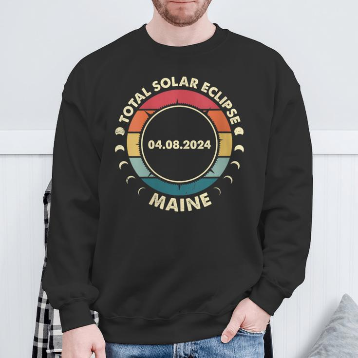 Solar Eclipse 2024 Maine Solar Eclipse Sweatshirt Gifts for Old Men