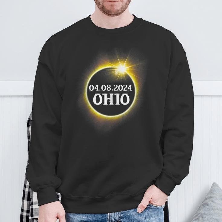 Solar Eclipse 2024 Ohio Usa State Totality Path Souvenir Sweatshirt Gifts for Old Men