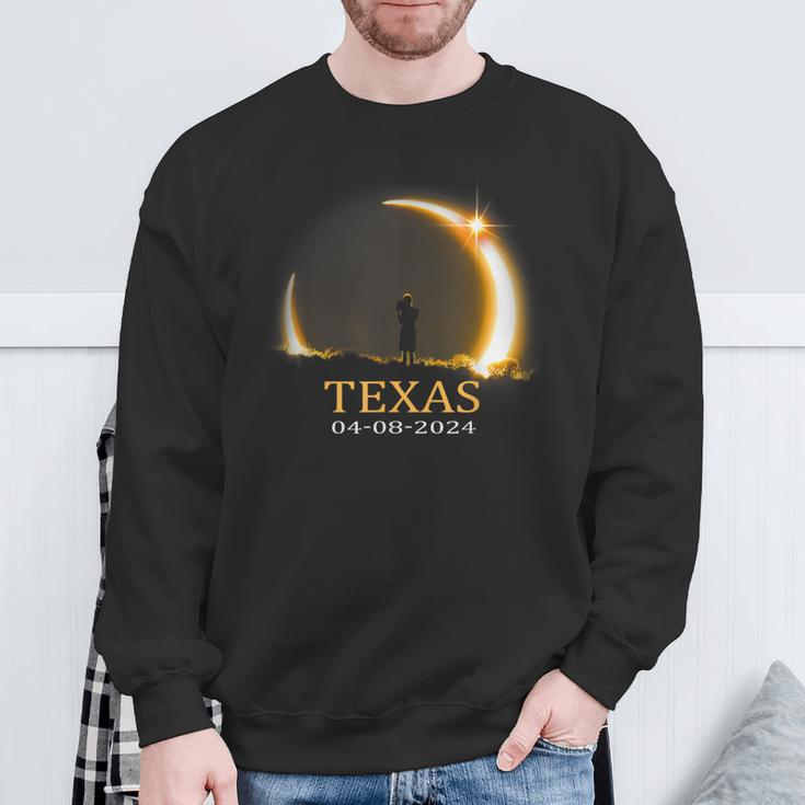 Solar Eclipse 2024 State Texas Total Solar Eclipse Sweatshirt Gifts for Old Men