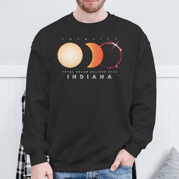 Solar Eclipse 2024 Total Eclipse Indiana America Graphic Sweatshirt Gifts for Old Men
