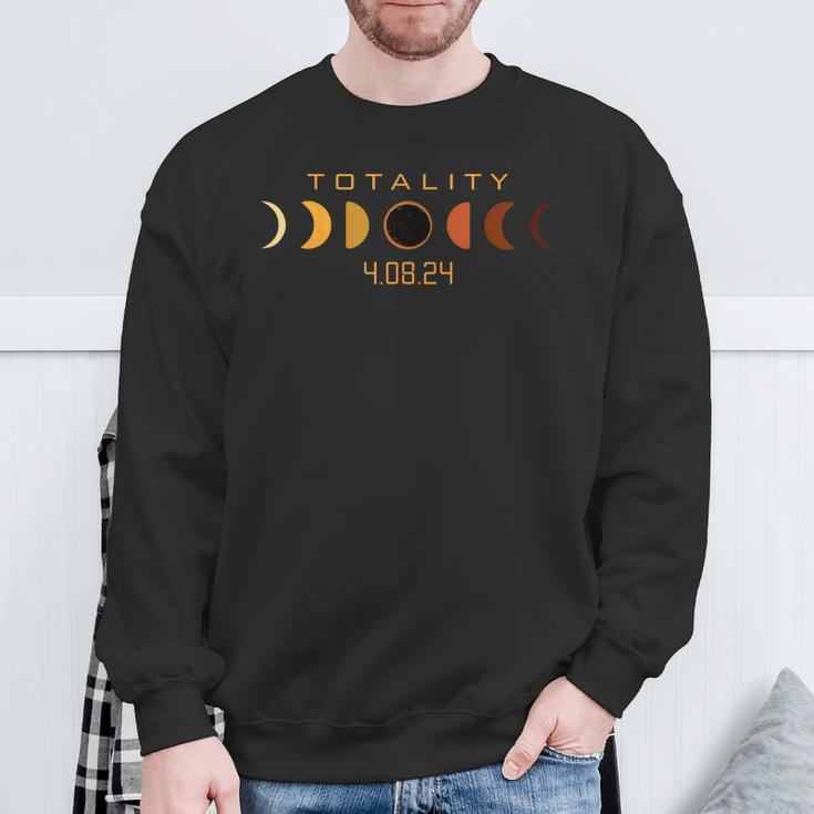 Solar Lunar Eclipse April 8 2024 Totality Astronomy Eclipse Sweatshirt Gifts for Old Men