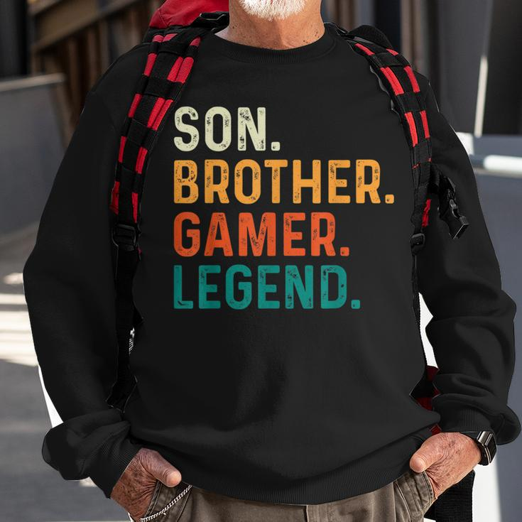 Son Brother Gamer Legend Gaming Sweatshirt Gifts for Old Men