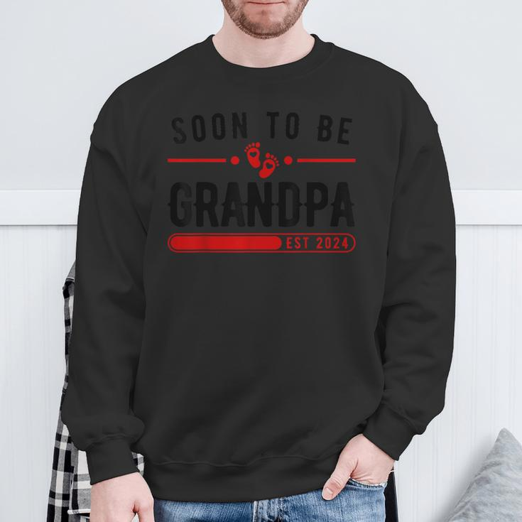 Soon To Be Grandpa 2024 Promoted To Grandfather Father's Day Sweatshirt Gifts for Old Men