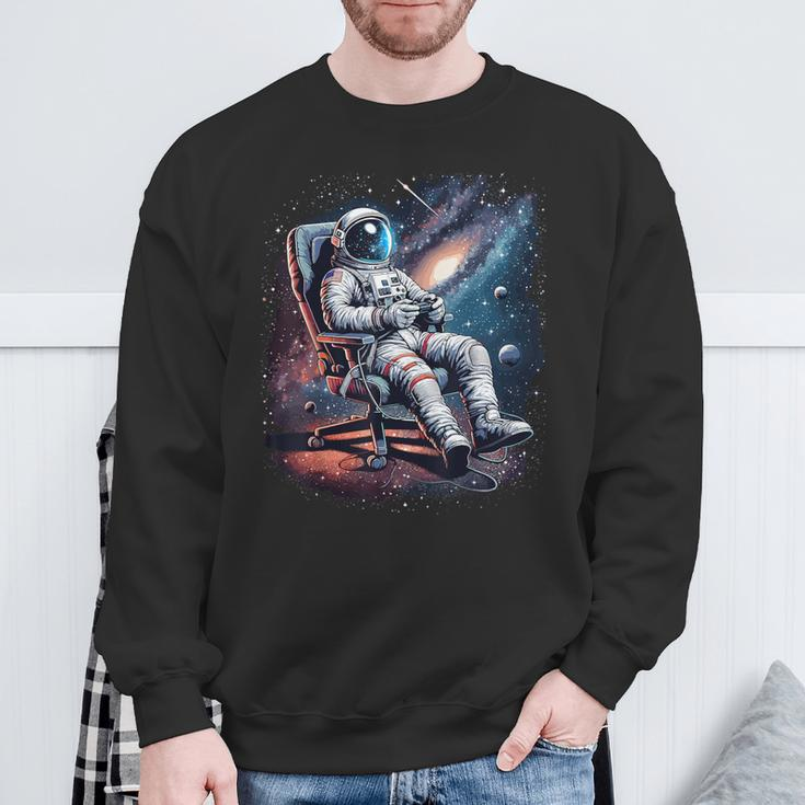 Space Astronaut Gaming System Planets Astronaut Gamer Sweatshirt Gifts for Old Men