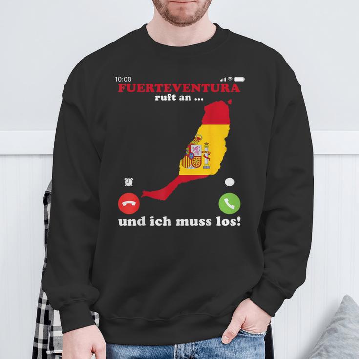 Spain Flag Fuerte Calls And I Must Go Fuerteventura Sweatshirt Geschenke für alte Männer