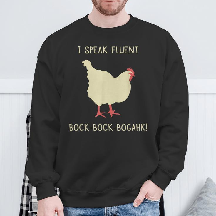 I Speak Fluent Bock-Bock-Bogahk Chicken Sweatshirt Gifts for Old Men