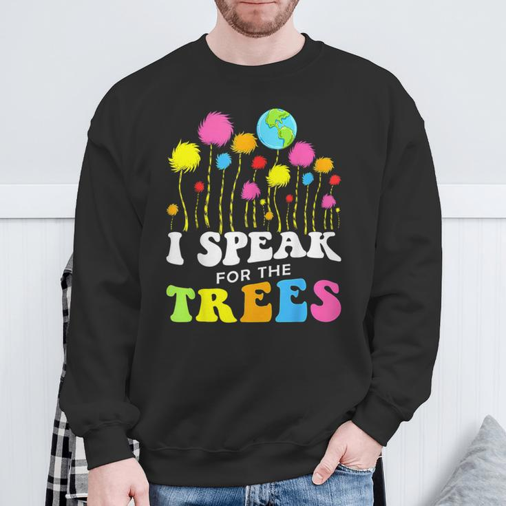 I Speak For Trees Earth Day Save Earth Insation Hippie Sweatshirt Gifts for Old Men