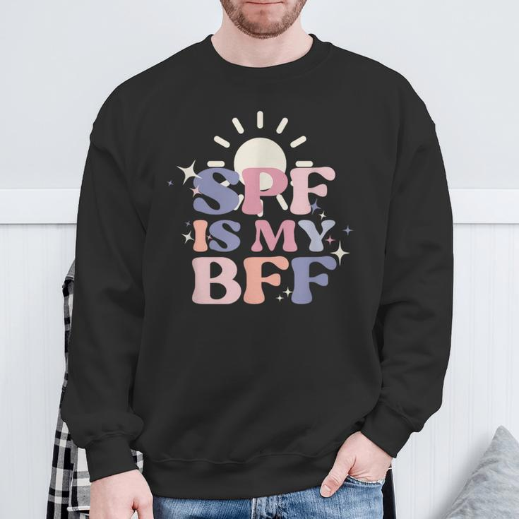 Spf Is My Bff Sunscreen Skincare Esthetician Sweatshirt Gifts for Old Men