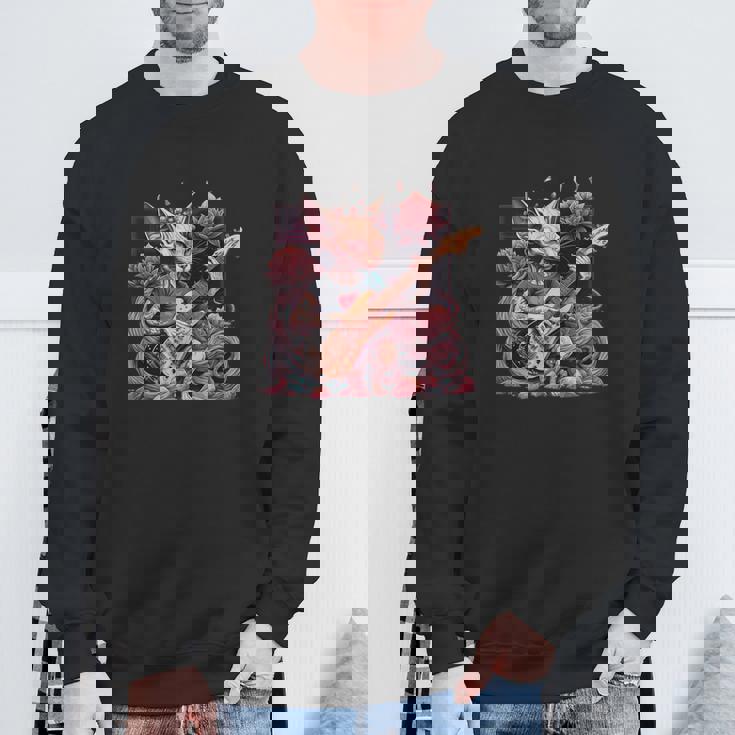 Sphynx Chat Jouant Guitare Électrique Rock Sweater e Cadeaux pour les vieillards