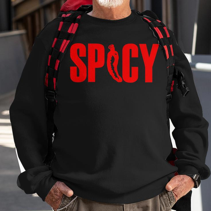 Spicy Chilli Pepper Novelty Flaming Hot Spicy Pepper Sweatshirt Gifts for Old Men