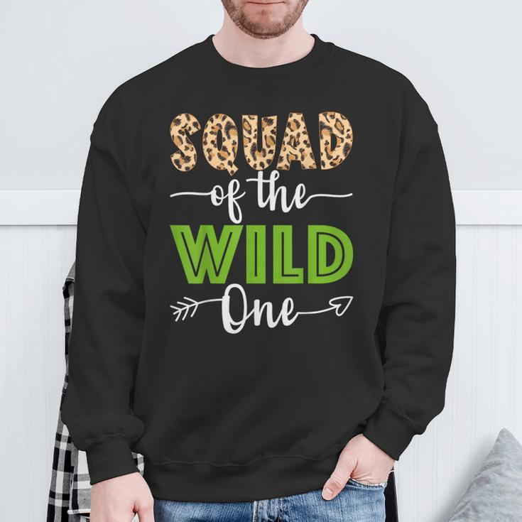 Squad Of The Wild One Zoo Animal 1St Birthday Safari Theme Sweatshirt Gifts for Old Men