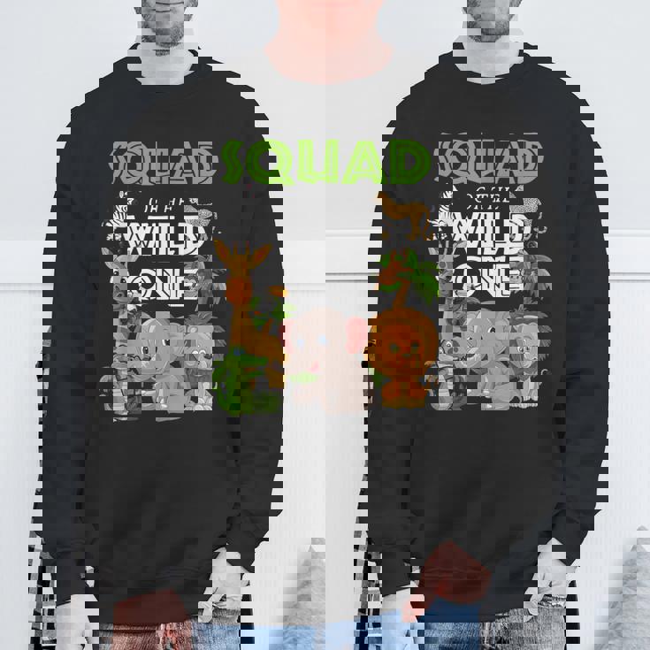 Squad Of The Wild One Zoo Birthday Safari Jungle Animal Sweatshirt Gifts for Old Men