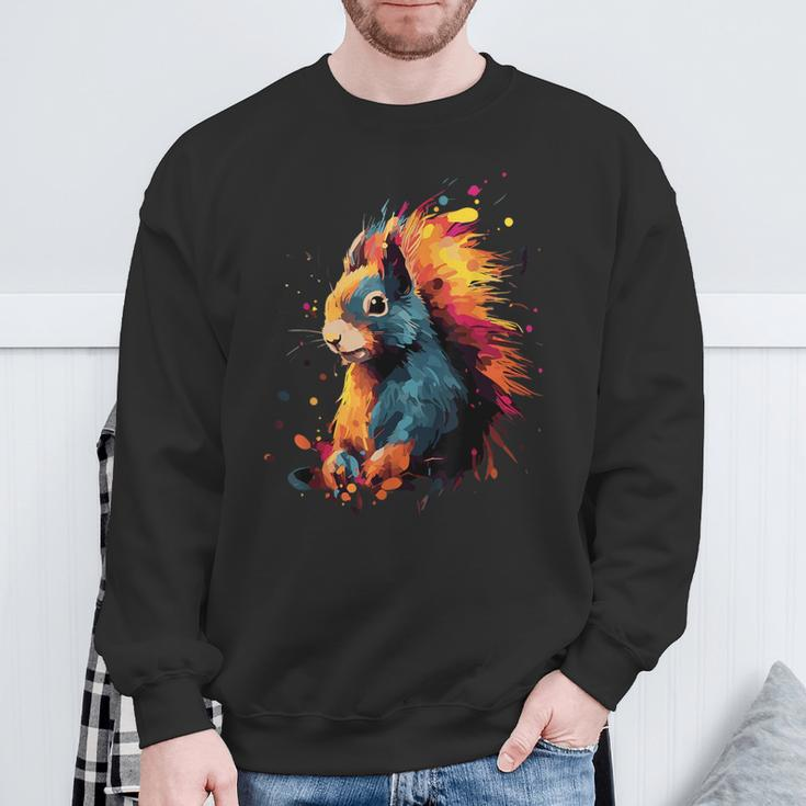 Squirrel Colourful Sweatshirt Geschenke für alte Männer