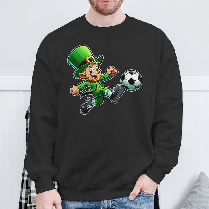 St Patrick's Day Irish Leprechaun Soccer Team Player Sweatshirt Gifts for Old Men