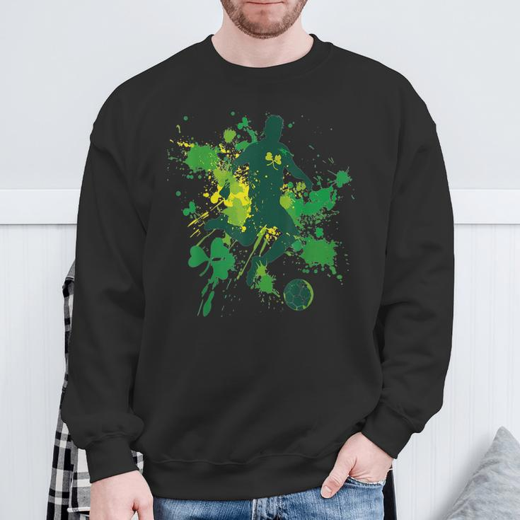 St Patricks Day Soccer Shamrock Sweatshirt Gifts for Old Men