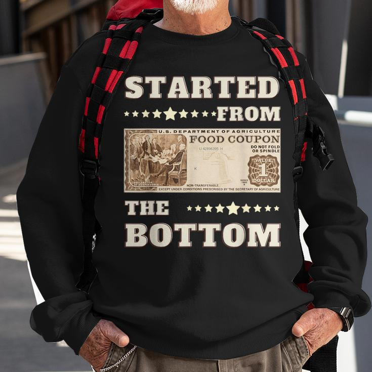 Started From Bottom Food Stamp Coupon Stars Sweatshirt Gifts for Old Men