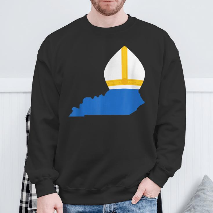 State Of Kentucky With Pope Hat Sweatshirt Gifts for Old Men