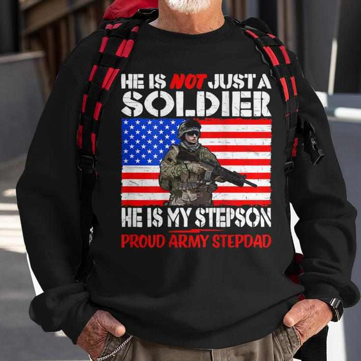 My Stepson Is A Soldier Proud Army Stepdad Military Father Sweatshirt Gifts for Old Men