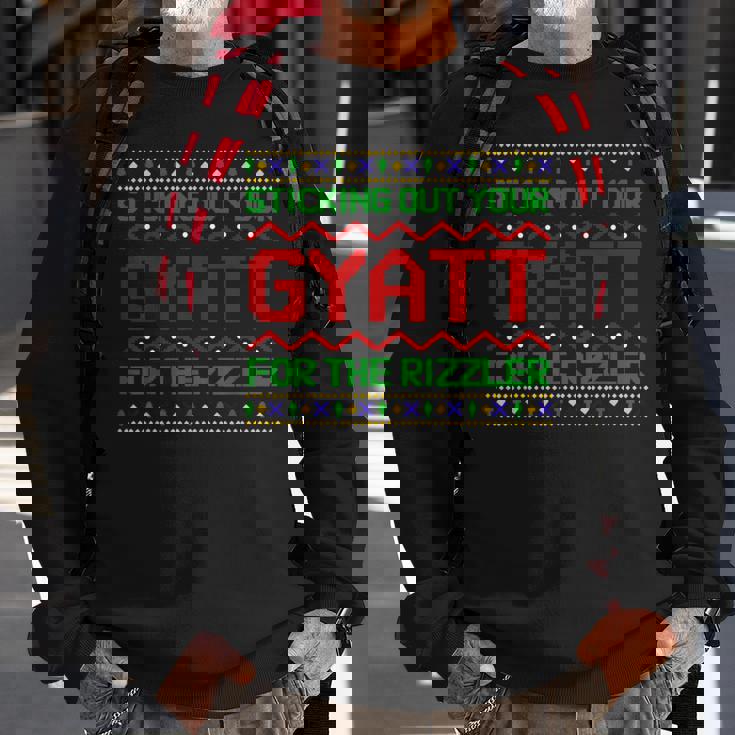Sticking Out Your Gyatt For The Rizzler Christmas Irony Meme Sweatshirt Gifts for Old Men