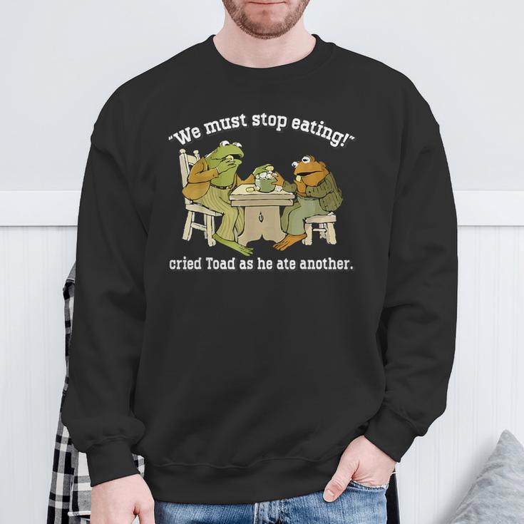 We Must Stop Eating Cried Toad As He Ate Another Frog Meme Sweatshirt Gifts for Old Men