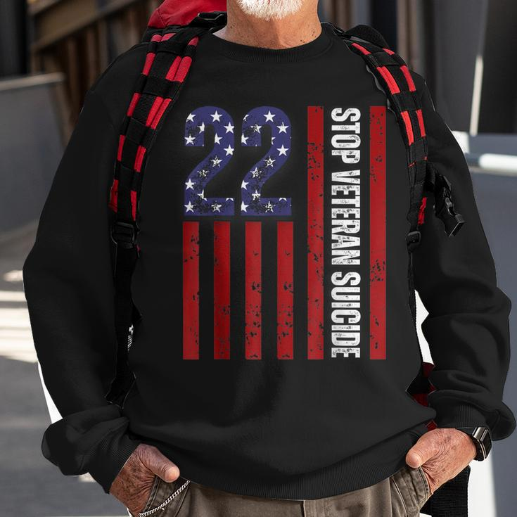 Stop Veteran Suicide Prevention Awareness 22 Veterans A Day Sweatshirt Gifts for Old Men
