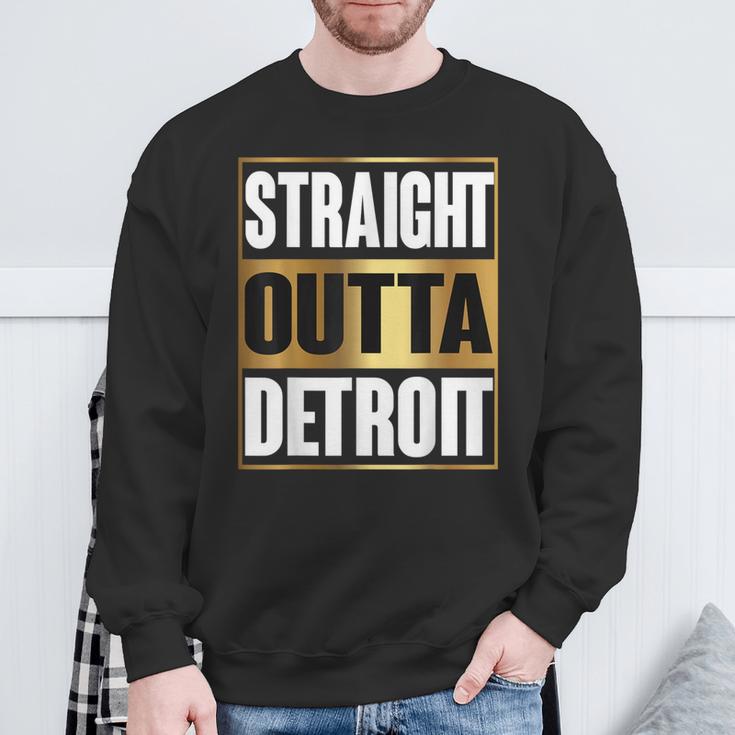 Straight Outta Detroit Michigan Sweatshirt Gifts for Old Men