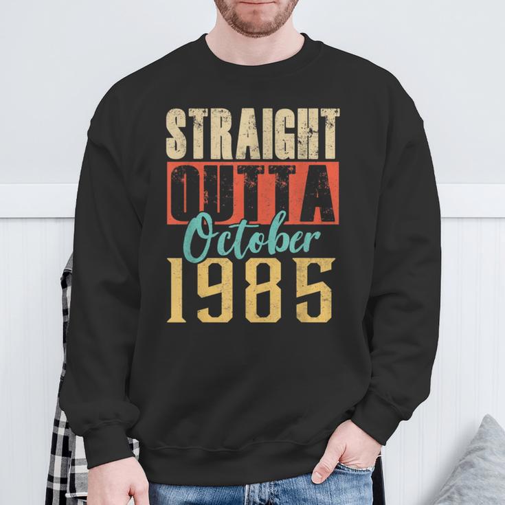 Straight Outta October 1985 35Th Awesome Birthday Sweatshirt Gifts for Old Men