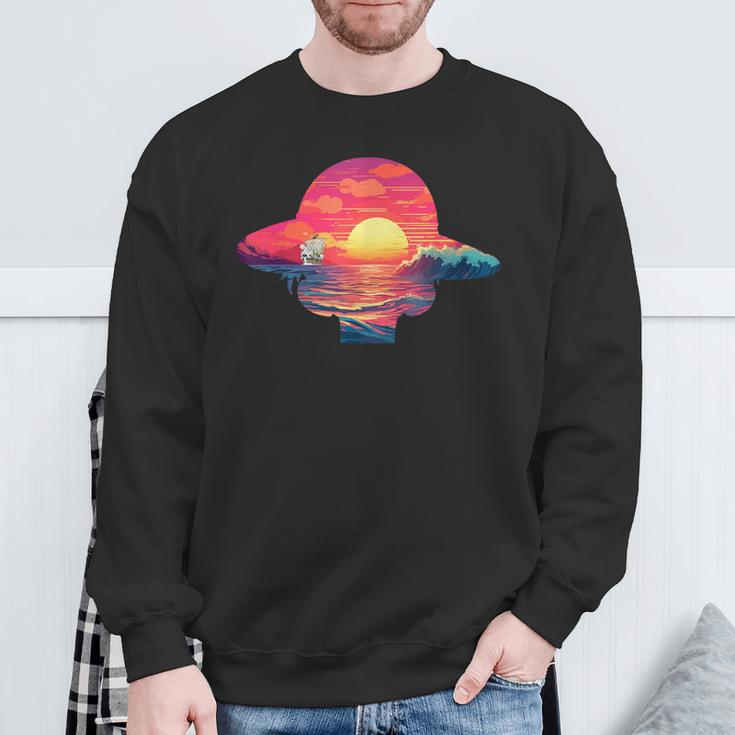 Straw Hat Sunset Pirate Ship Custom Anime Style Sweatshirt Gifts for Old Men
