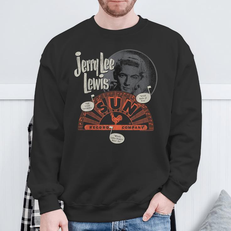 Sun Records X Jerry Lee Lewis Circle Portrait Distressed Sweatshirt Geschenke für alte Männer