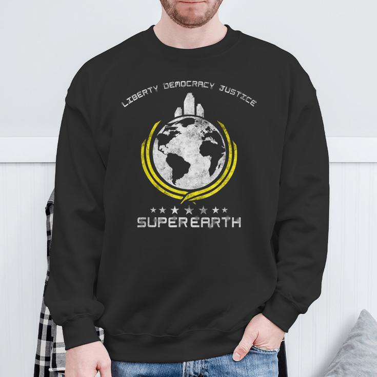 Super Earth Diving Into Hell For Liberty Hell Of Diver Sweatshirt Gifts for Old Men