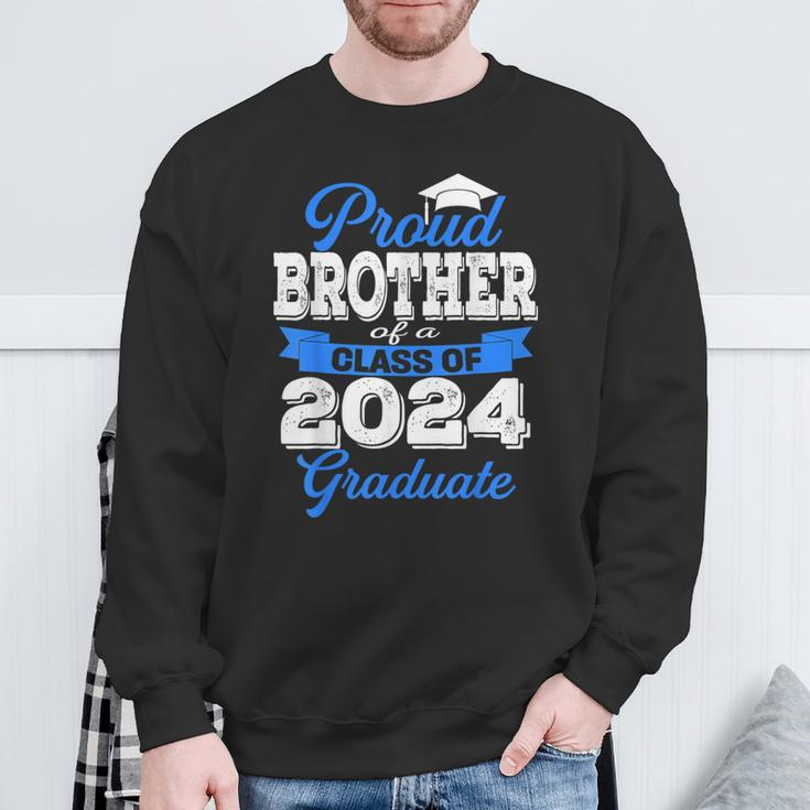 Super Proud Brother Of 2024 Graduate Awesome Family College Sweatshirt Gifts for Old Men