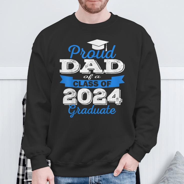 Super Proud Dad Of 2024 Graduate Awesome Family College Sweatshirt Gifts for Old Men