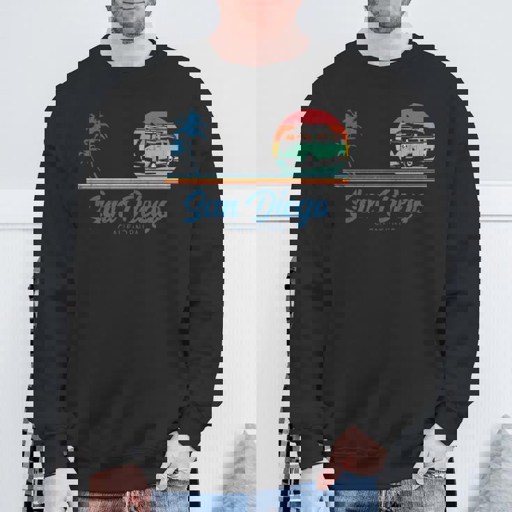 Surf California San Diego Retro Surfer Sweatshirt Gifts for Old Men