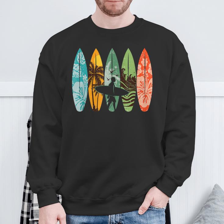 Surfboarder Hawaii Wave Surfing Surfboard Lover Beach Surfer Sweatshirt Gifts for Old Men