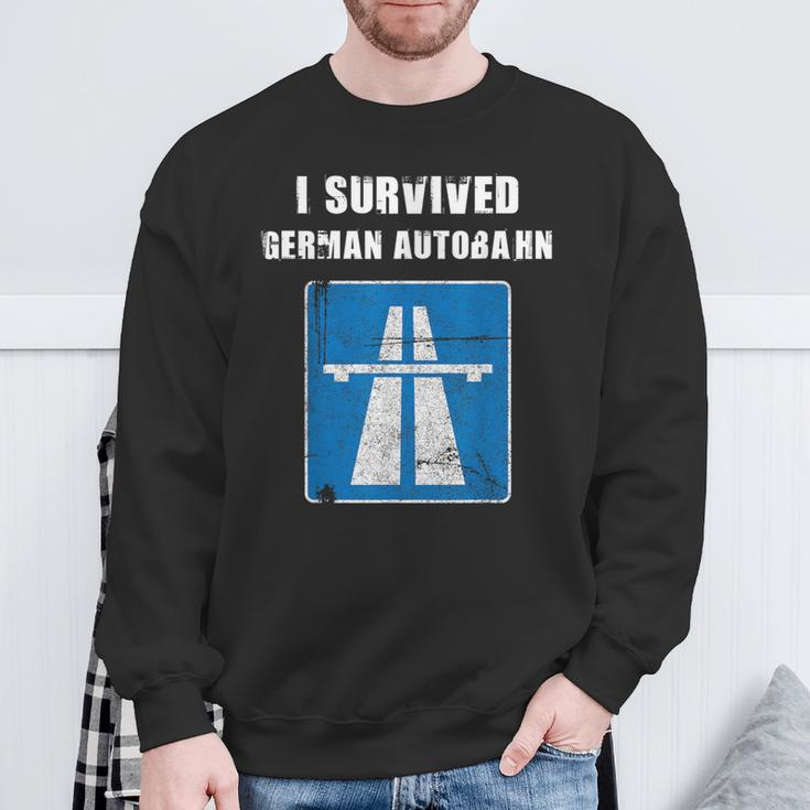 I Survived German Autobahn Car Lover Speed Lover Sweatshirt Gifts for Old Men