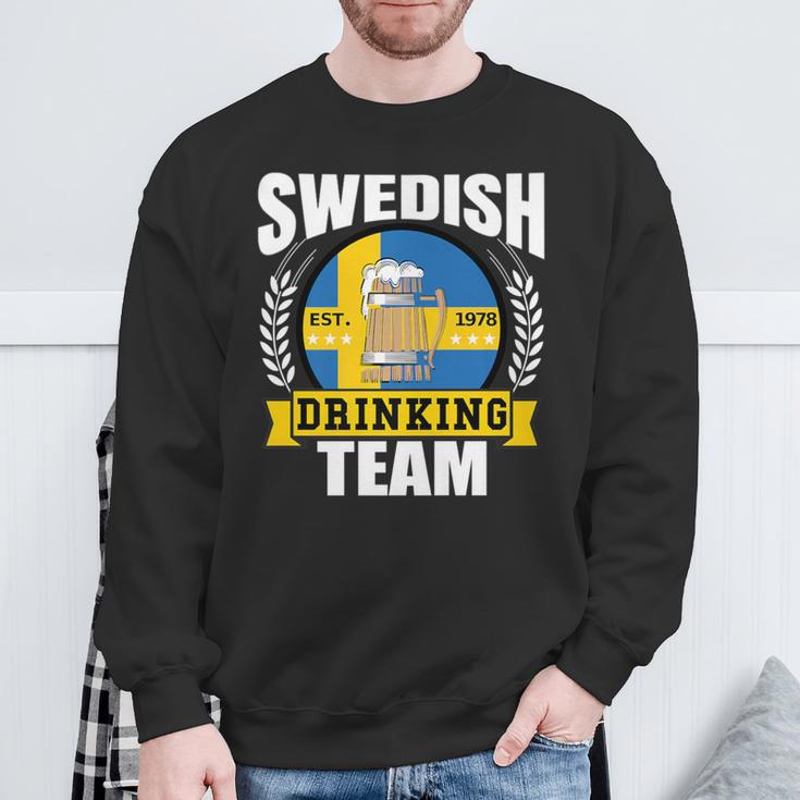 Swedish Drinking Team Sweden Flag Beer Party Idea Sweatshirt Gifts for Old Men
