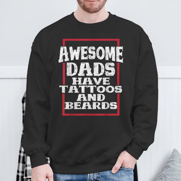 Tattoo Papa Tolleäter Haben Tattoos Und Bärte Zumatertag Sweatshirt Geschenke für alte Männer