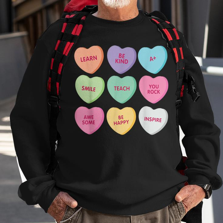 Teacher Valentine's Day Candy Heart School Women Sweatshirt Gifts for Old Men