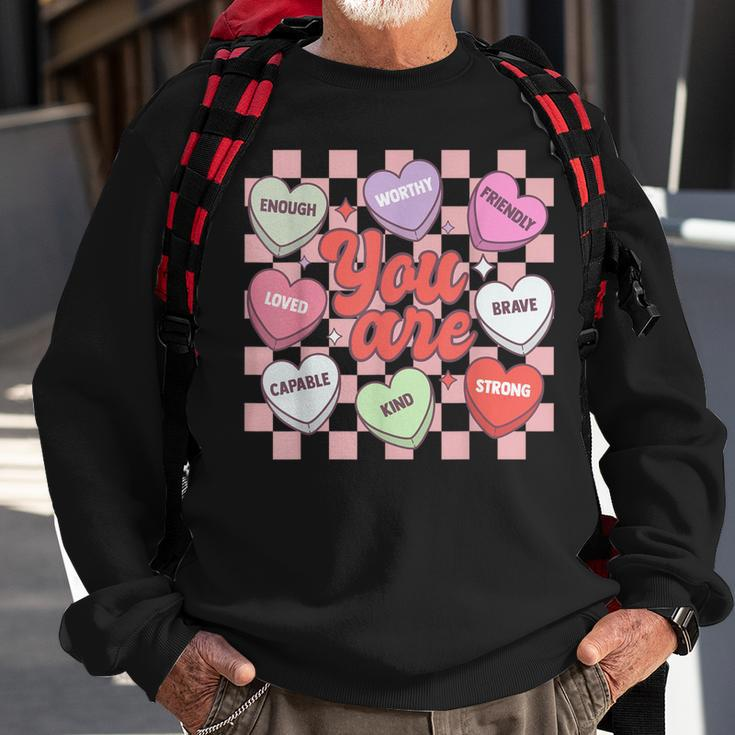 Teacher Valentines Day Candy Heart Sweatshirt Gifts for Old Men