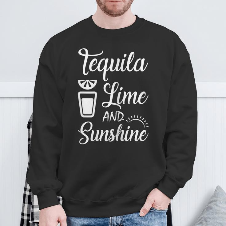 Tequila Lime Sunshine Margarita Vacation Drinking Party Sweatshirt Gifts for Old Men