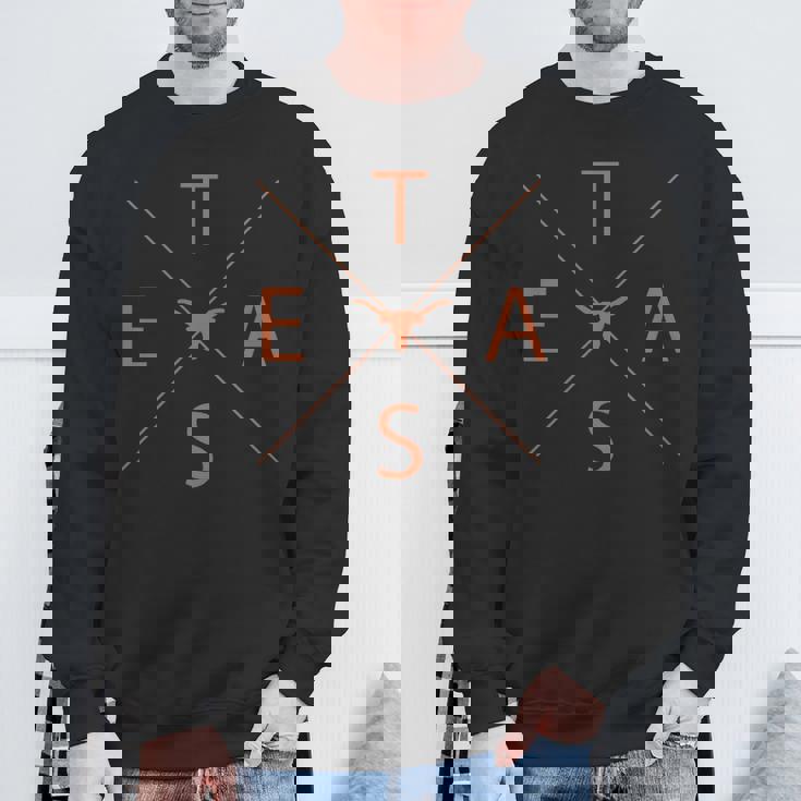 Texas Lone Star State Pride Cool Native Adult Kid Long Horn Sweatshirt Gifts for Old Men