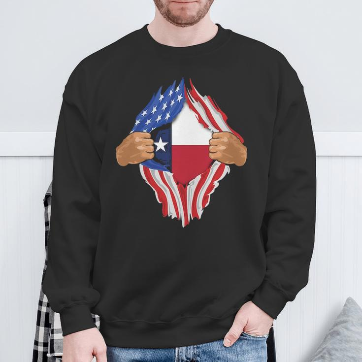 Texas Roots Inside State Flag American Proud Sweatshirt Gifts for Old Men