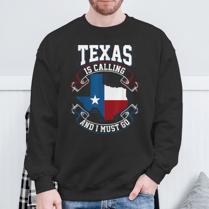 Texas Ruft An Und Ich Muss Gehen Black Sweatshirt Geschenke für alte Männer