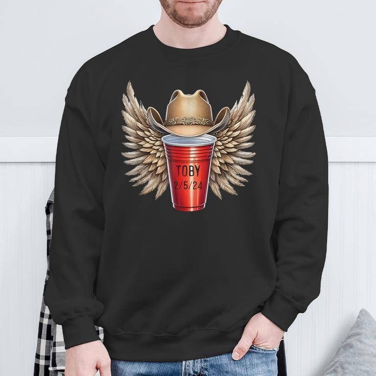 Tobi Red Solo Cup With Wings Cowboy Hat Sweatshirt Gifts for Old Men