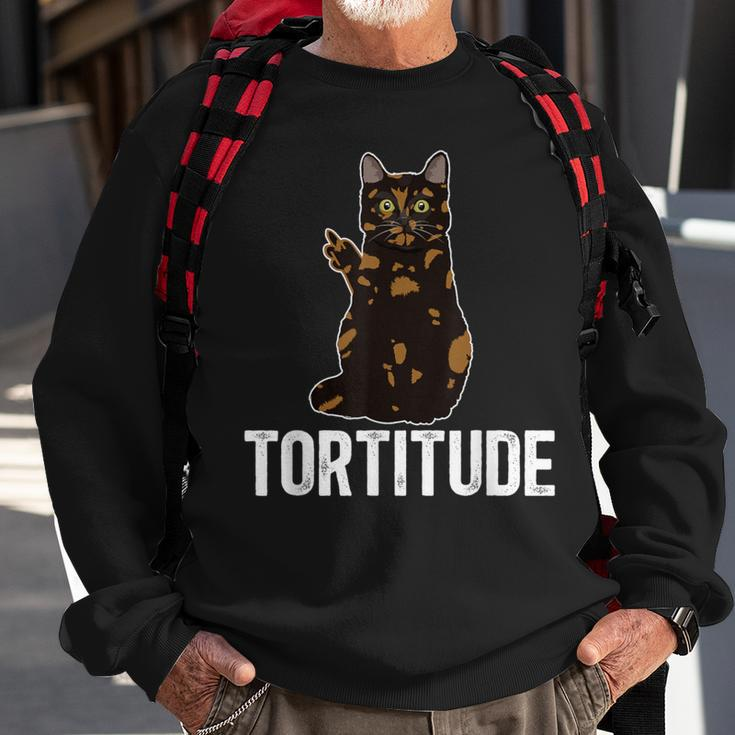 Tortitude Tortoiseshell Cat Owner Tortie Cat Lover Sweatshirt Gifts for Old Men